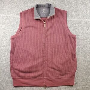 Pendleton Sweater Vest Mens XL Red Full Zip Casual Pockets Golf Outdoors